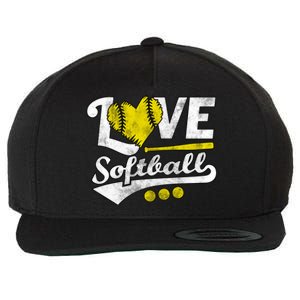 Love Softball For Teen And Cute Softball Lovers Gift Wool Snapback Cap