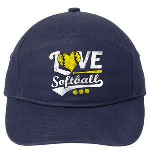 Love Softball For Teen And Cute Softball Lovers Gift 7-Panel Snapback Hat