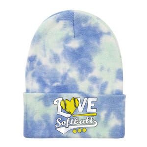 Love Softball For Teen And Cute Softball Lovers Gift Tie Dye 12in Knit Beanie