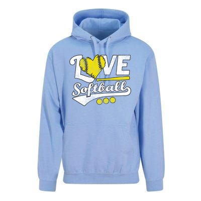 Love Softball For Teen And Cute Softball Lovers Gift Unisex Surf Hoodie