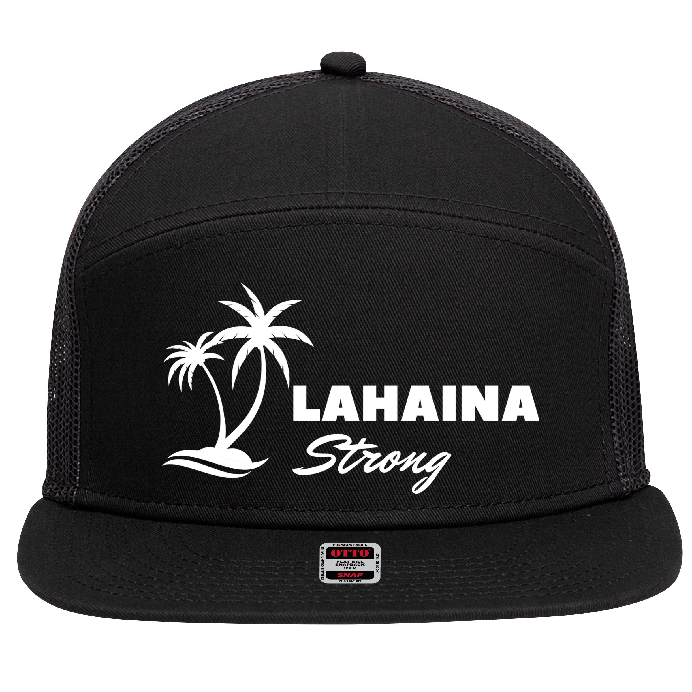 Lahaina Strong Funny Hawaii Strong 7 Panel Mesh Trucker Snapback Hat