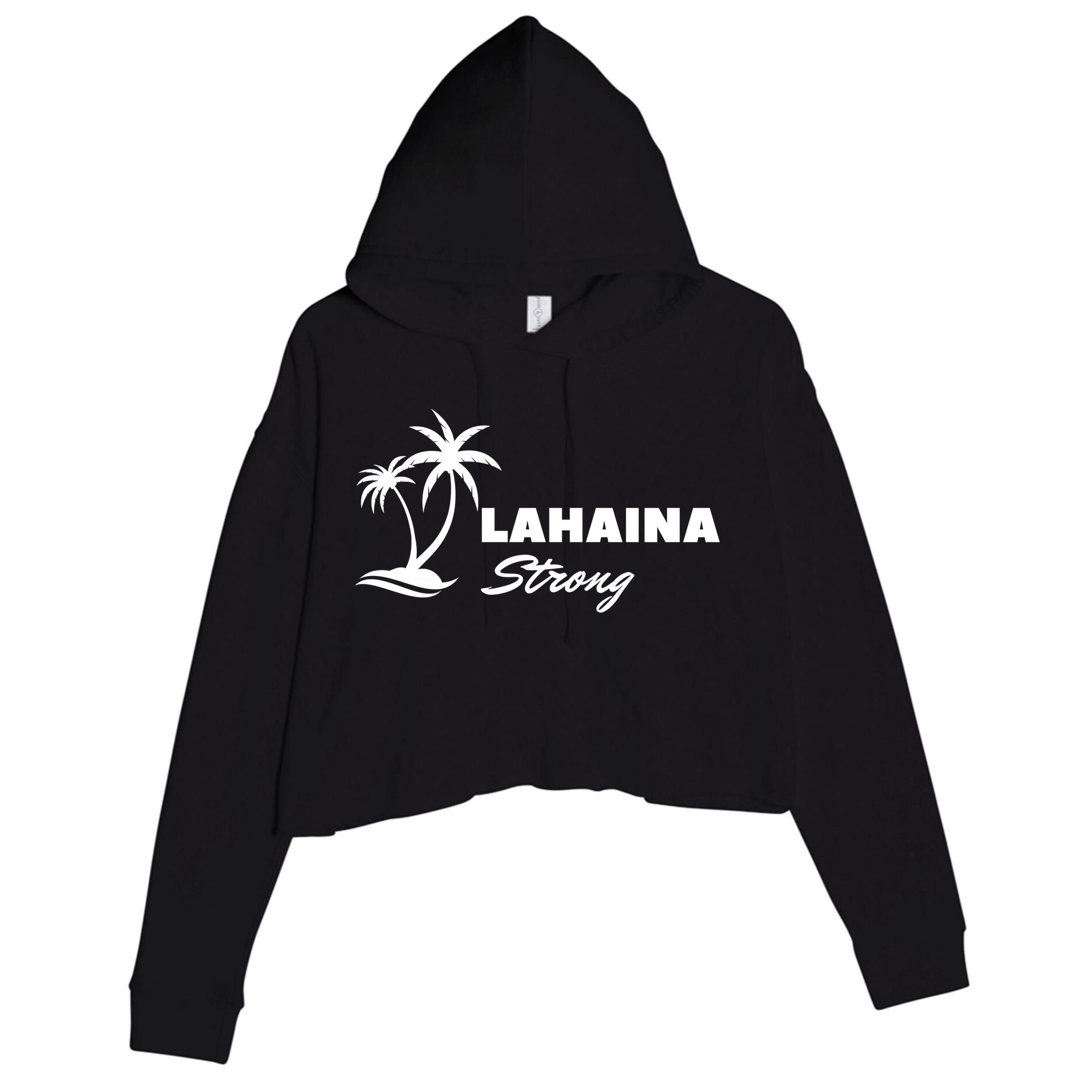 Lahaina Strong Funny Hawaii Strong Crop Fleece Hoodie