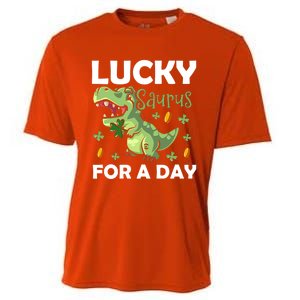 Lucky Saurus For A Day Dinosaur St Patrick's Day Vibes Gift Cooling Performance Crew T-Shirt