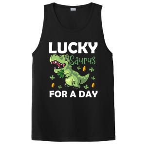 Lucky Saurus For A Day Dinosaur St Patrick's Day Vibes Gift PosiCharge Competitor Tank