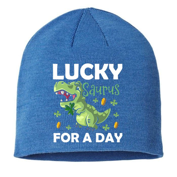 Lucky Saurus For A Day Dinosaur St Patrick's Day Vibes Gift Sustainable Beanie