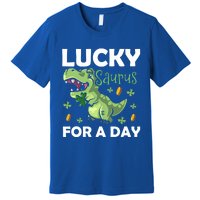 Lucky Saurus For A Day Dinosaur St Patrick's Day Vibes Gift Premium T-Shirt