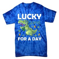 Lucky Saurus For A Day Dinosaur St Patrick's Day Vibes Gift Tie-Dye T-Shirt