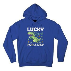 Lucky Saurus For A Day Dinosaur St Patrick's Day Vibes Gift Tall Hoodie