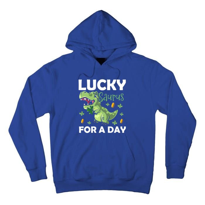 Lucky Saurus For A Day Dinosaur St Patrick's Day Vibes Gift Tall Hoodie