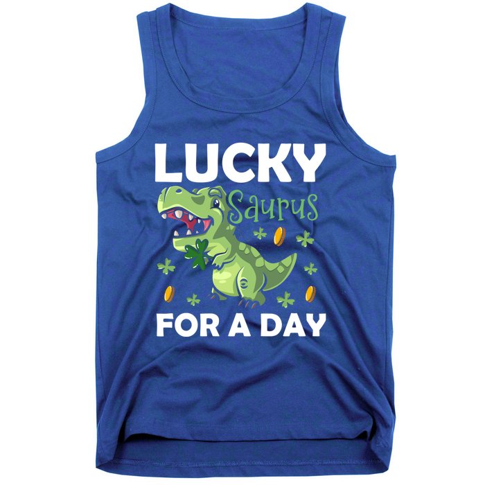 Lucky Saurus For A Day Dinosaur St Patrick's Day Vibes Gift Tank Top