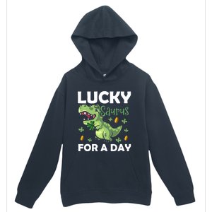 Lucky Saurus For A Day Dinosaur St Patrick's Day Vibes Gift Urban Pullover Hoodie