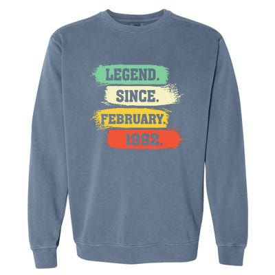 Legend Since February 1992 – Happy Birthday Garment-Dyed Sweatshirt