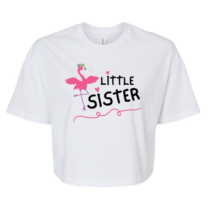 Little Sister Flamingo Bella+Canvas Jersey Crop Tee