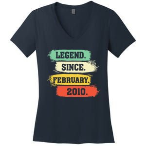 Legend Since February 2010 – Happy Birthday Women's V-Neck T-Shirt