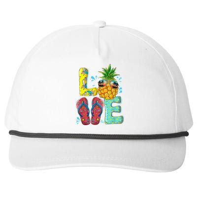 Love Summer Flip Flops Pineapple Tropical Fruit Beach Lovers Snapback Five-Panel Rope Hat