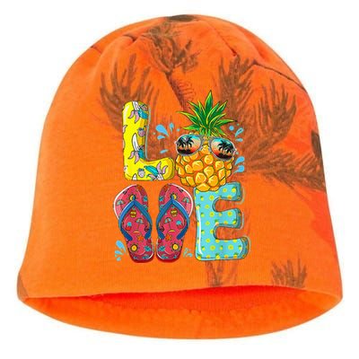 Love Summer Flip Flops Pineapple Tropical Fruit Beach Lovers Kati - Camo Knit Beanie