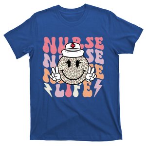 Leopard Smile Face Rn Nurse Life Nursing School Nurse Week Gift T-Shirt