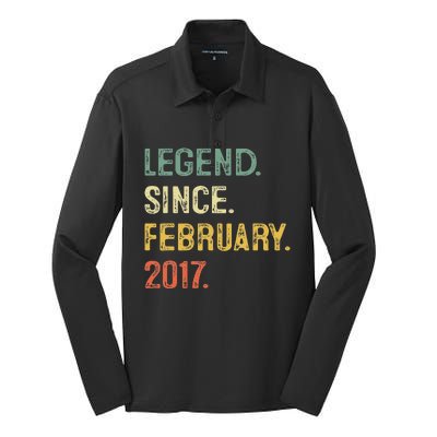 Legend Since February 2017 6th Birthday Gift 6 Years Old Silk Touch Performance Long Sleeve Polo