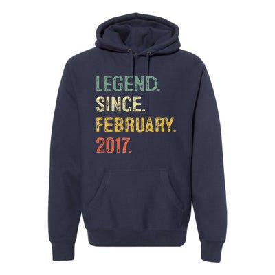 Legend Since February 2017 6th Birthday Gift 6 Years Old Premium Hoodie