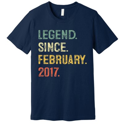 Legend Since February 2017 6th Birthday Gift 6 Years Old Premium T-Shirt