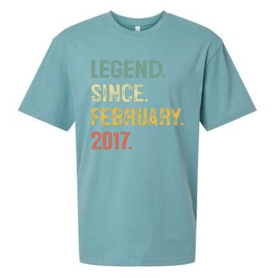 Legend Since February 2017 6th Birthday Gift 6 Years Old Sueded Cloud Jersey T-Shirt