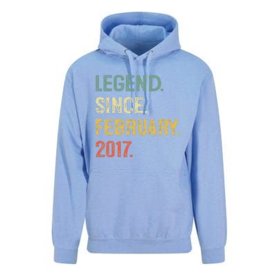 Legend Since February 2017 6th Birthday Gift 6 Years Old Unisex Surf Hoodie