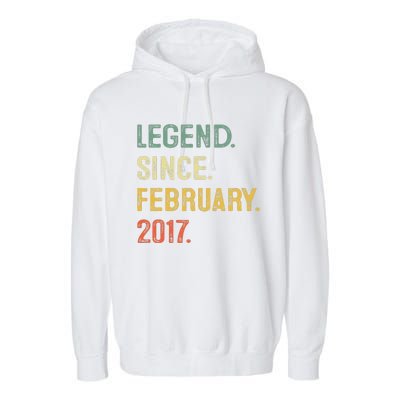 Legend Since February 2017 6th Birthday Gift 6 Years Old Garment-Dyed Fleece Hoodie