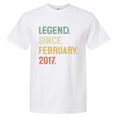 Legend Since February 2017 6th Birthday Gift 6 Years Old Garment-Dyed Heavyweight T-Shirt