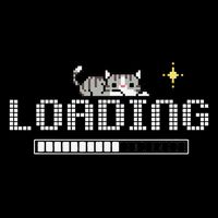 Loading Screen Funny Gamer Cat Retro 8-Bit Pixel Art Design Full-Length Apron With Pockets