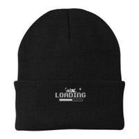 Loading Screen Funny Gamer Cat Retro 8-Bit Pixel Art Design Knit Cap Winter Beanie