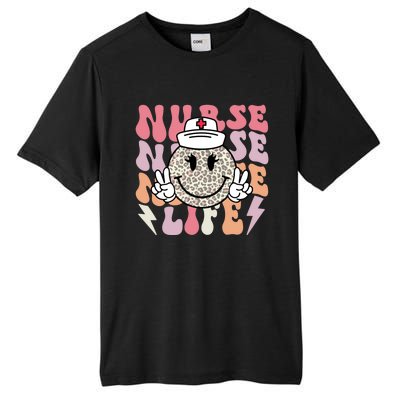 Leopard Smile Face Rn Nurse Life Nursing School Nurse Week Cute Gift Tall Fusion ChromaSoft Performance T-Shirt