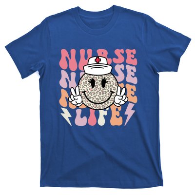 Leopard Smile Face Rn Nurse Life Nursing School Nurse Week Cute Gift T-Shirt