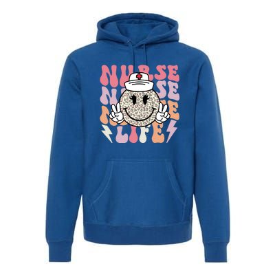 Leopard Smile Face Rn Nurse Life Nursing School Nurse Week Cute Gift Premium Hoodie