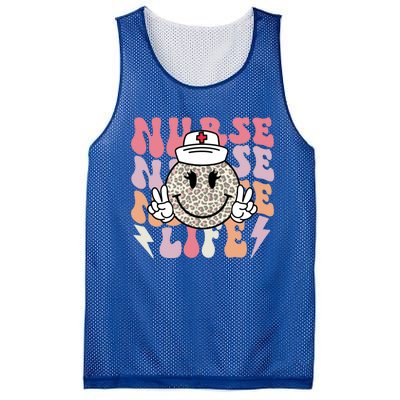 Leopard Smile Face Rn Nurse Life Nursing School Nurse Week Cute Gift Mesh Reversible Basketball Jersey Tank