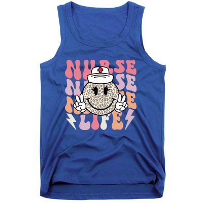 Leopard Smile Face Rn Nurse Life Nursing School Nurse Week Cute Gift Tank Top