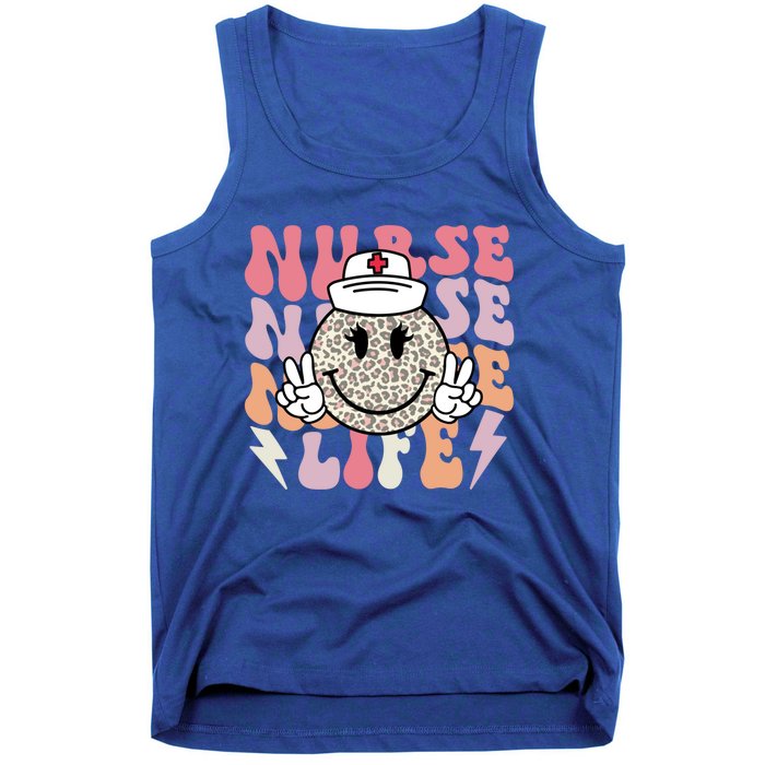 Leopard Smile Face Rn Nurse Life Nursing School Nurse Week Cute Gift Tank Top