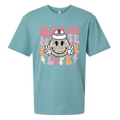 Leopard Smile Face Rn Nurse Life Nursing School Nurse Week Cute Gift Sueded Cloud Jersey T-Shirt