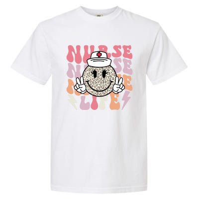 Leopard Smile Face Rn Nurse Life Nursing School Nurse Week Cute Gift Garment-Dyed Heavyweight T-Shirt