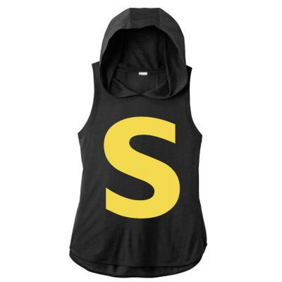 Letter S Funny Chipmunk Group Matching Halloween Costume Ladies PosiCharge Tri-Blend Wicking Draft Hoodie Tank