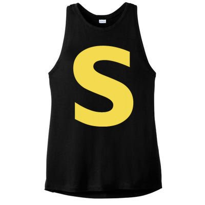 Letter S Funny Chipmunk Group Matching Halloween Costume Ladies PosiCharge Tri-Blend Wicking Tank