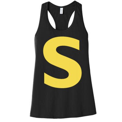 Letter S Funny Chipmunk Group Matching Halloween Costume Women's Racerback Tank