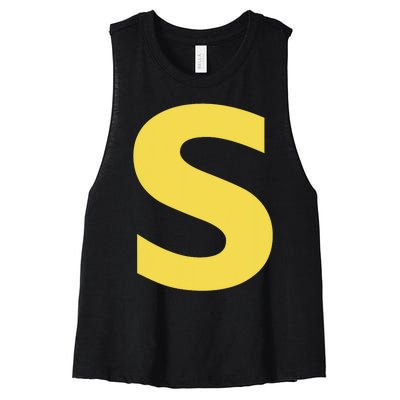 Letter S Funny Chipmunk Group Matching Halloween Costume Women's Racerback Cropped Tank