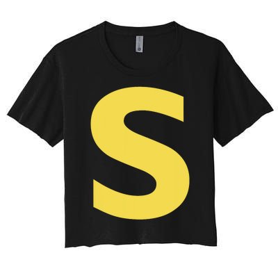 Letter S Funny Chipmunk Group Matching Halloween Costume Women's Crop Top Tee