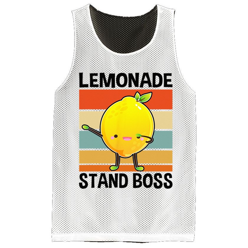 Lemonade Squad For Stand Boss Lemon Juice Summer Mesh Reversible Basketball Jersey Tank