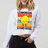 Lemonade Squad For Stand Boss Lemon Juice Summer Cropped Pullover Crew