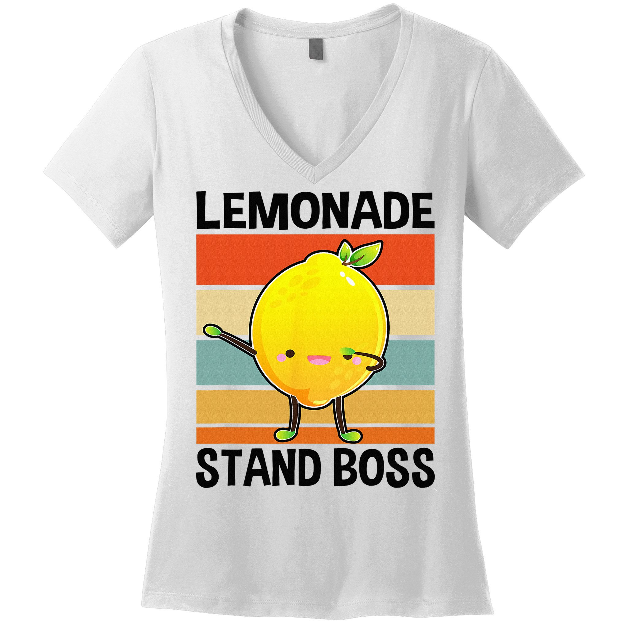 Lemonade Squad For Stand Boss Lemon Juice Summer Women's V-Neck T-Shirt