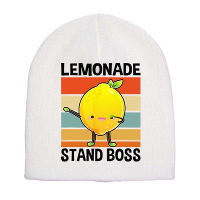 Lemonade Squad For Stand Boss Lemon Juice Summer Short Acrylic Beanie