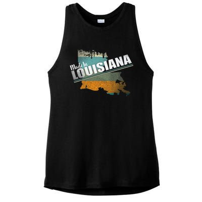 Louisiana State Flag Souvenir Gift Ladies PosiCharge Tri-Blend Wicking Tank