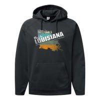 Louisiana State Flag Souvenir Gift Performance Fleece Hoodie