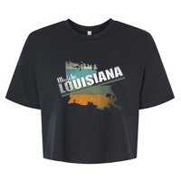 Louisiana State Flag Souvenir Gift Bella+Canvas Jersey Crop Tee